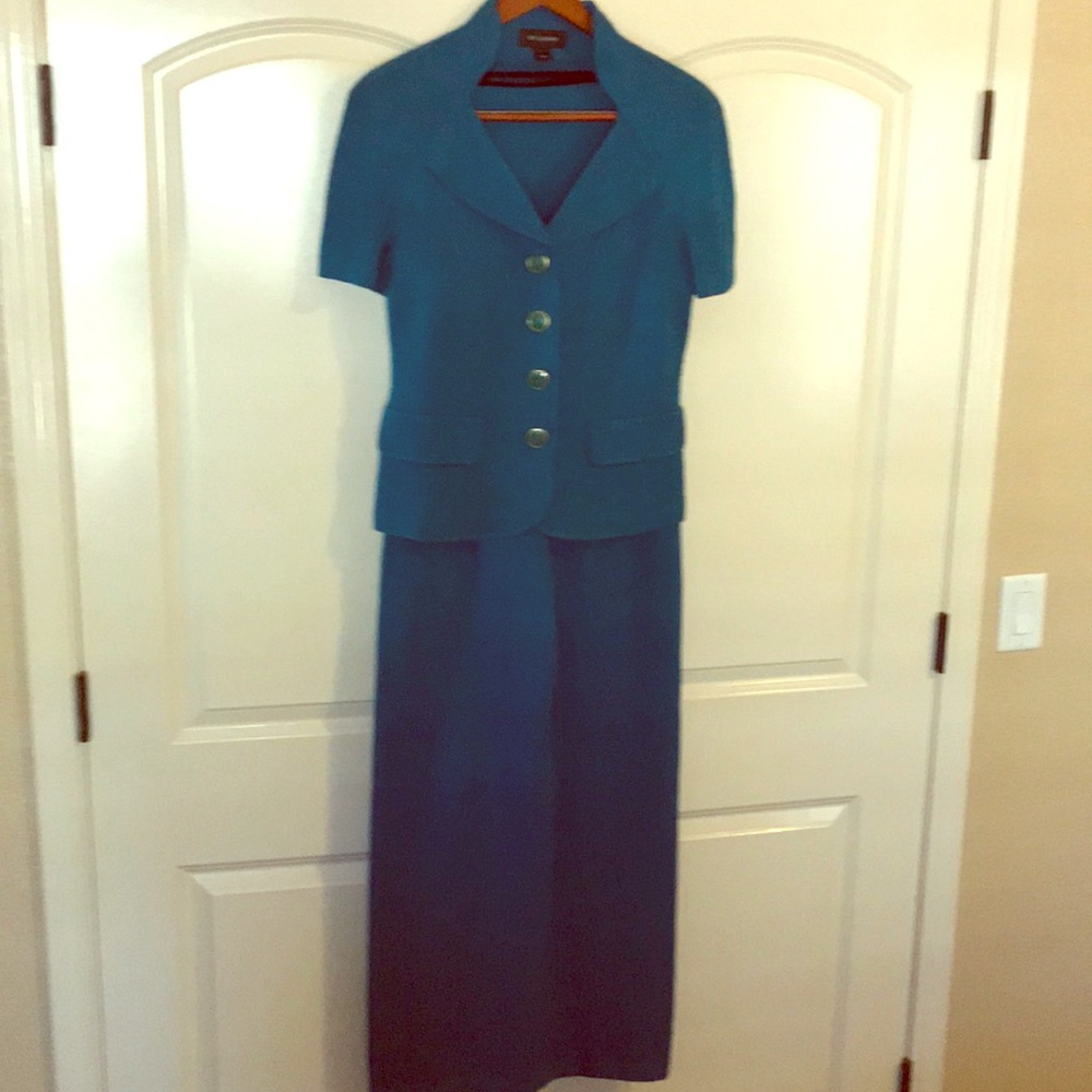 ST. JOHN Teal Pant Suit